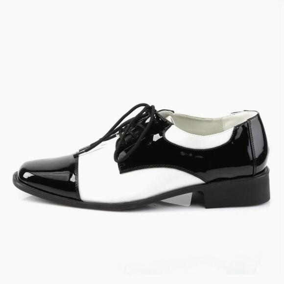 Funtasma Other - FUNTASMA Men’s Black and White Oxford Shiny Faux Patten Shoes Size Large FLAWED